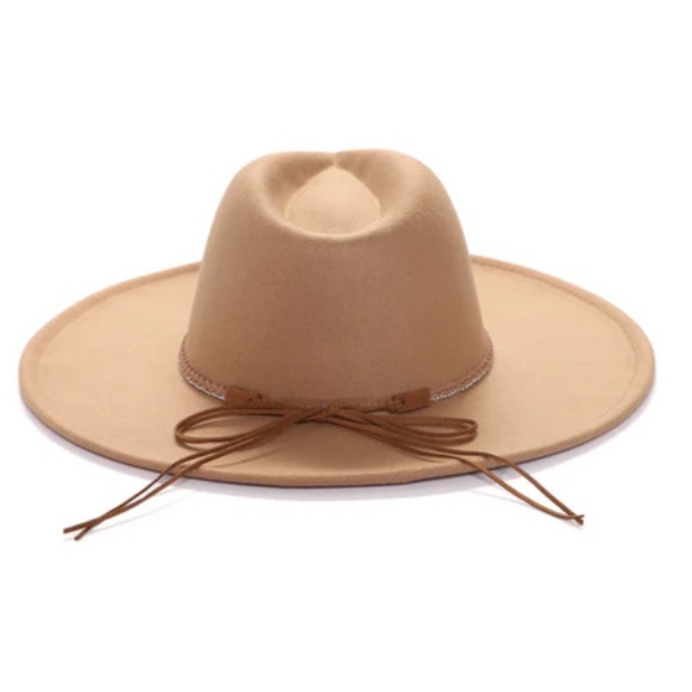 Stylish Tan Wide-Brim Hat